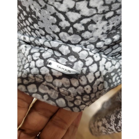 Tahari Womens White & Black Polyester Halter Neck Long Sleeve Top Blouse Medium - Picture 4 of 11